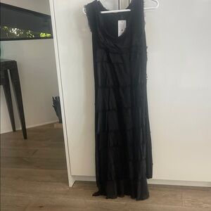 Moda Elegant Black Layered Maxi Dress
